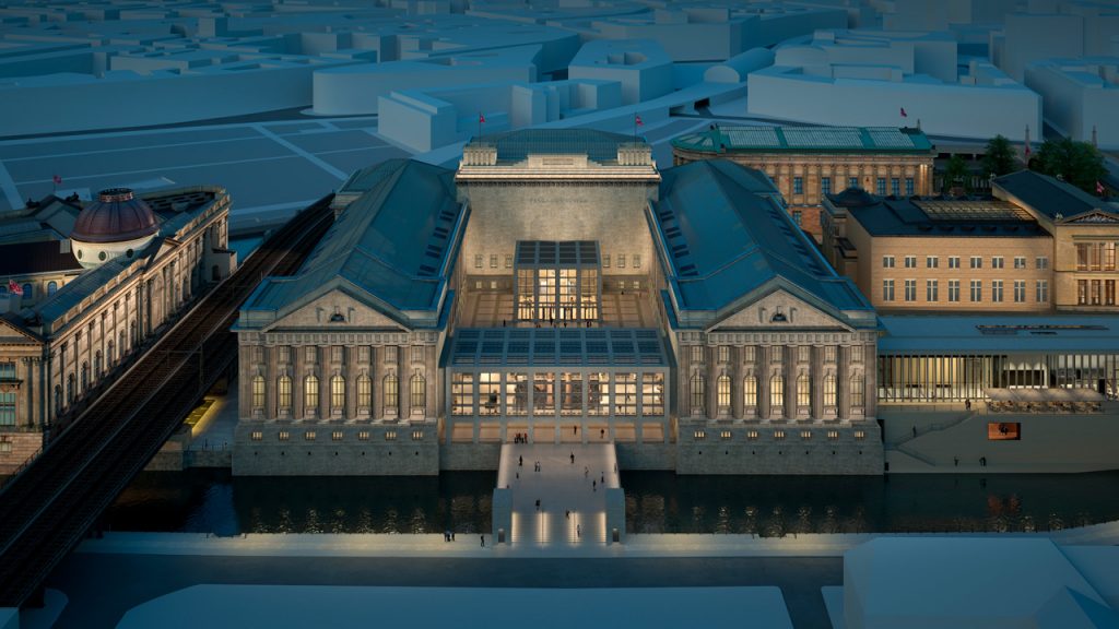 Pergamonmuseum Berlin Grundinstandsetzung Museumsinsel Nacht